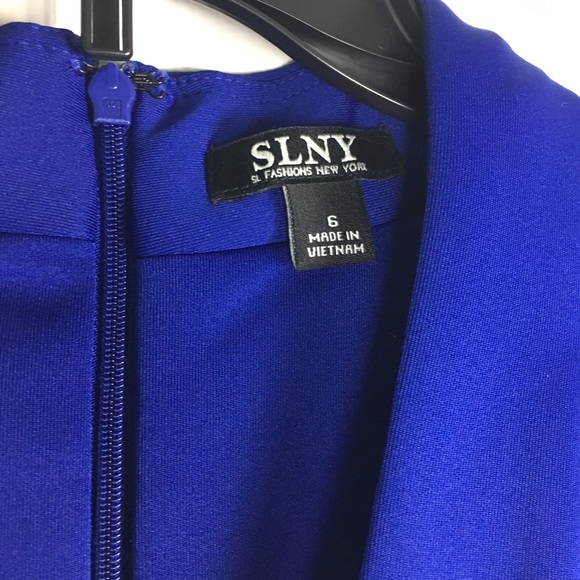 New with tags SLNY Royal Blue Midi Missy Dress 6 - Picture 3 of 6